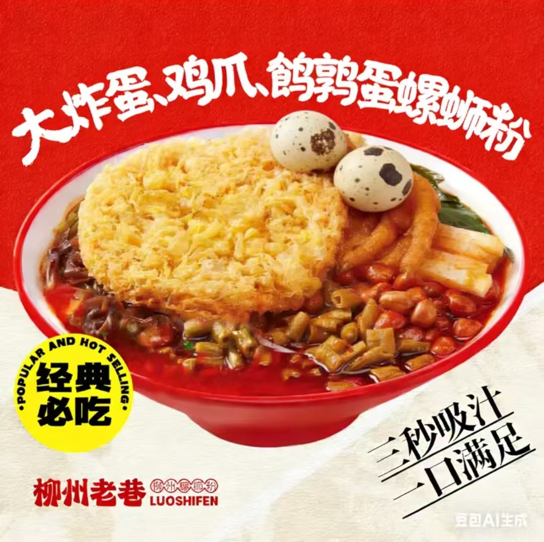 招牌螺蛳粉+（鸡爪·大炸蛋·鹌鹑蛋）